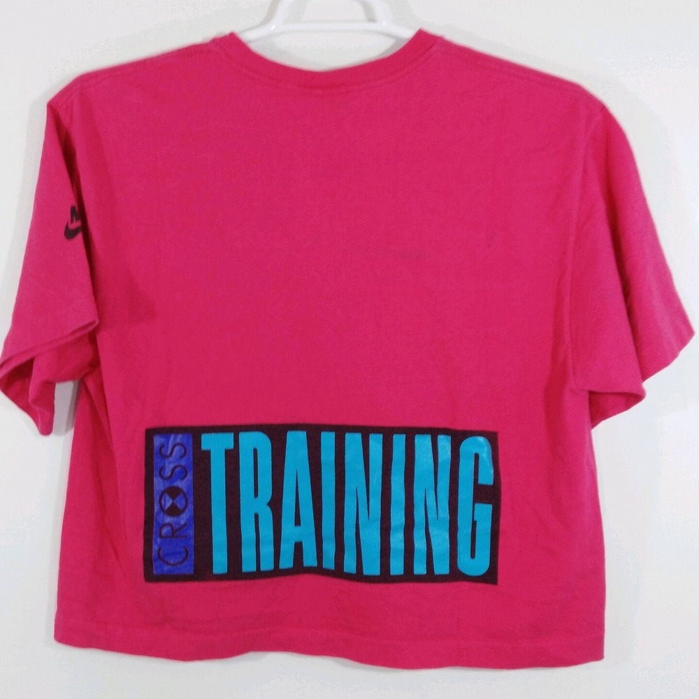 Nike Cross Training 90s Crop Top XL Shirt Made USA Single Stitch Pink Vintage